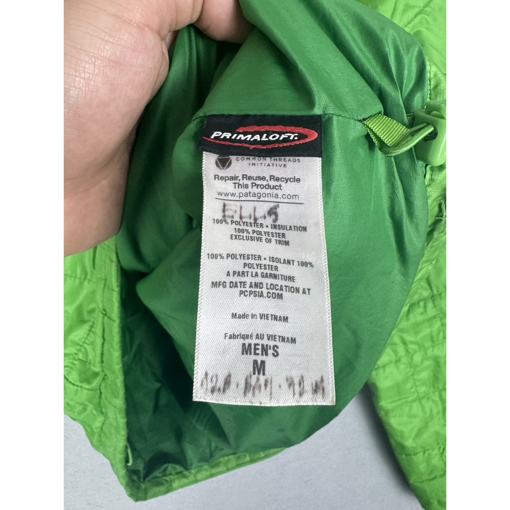 Patagonia Nano Puff Full Zip Up Mens Medium Green Quilted Hiking Jacket Utility - Picture 11 of 14